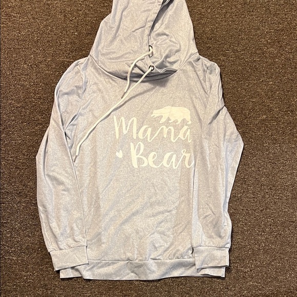 Tops - Mama Bear Hoodie in Light Gray
